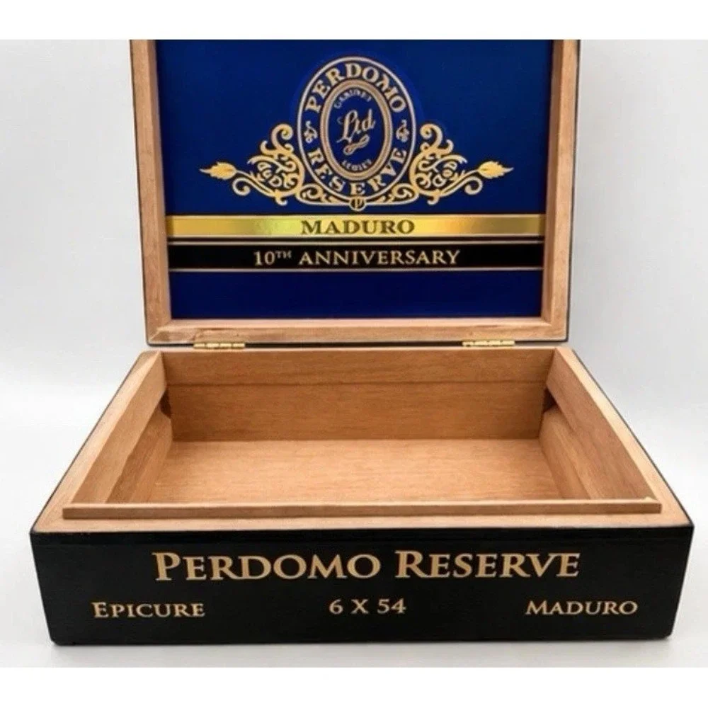 Perdomo‎ Reserve Maduro Empty Cigar Box 10th Anniversary Epicure 6x54 Wood